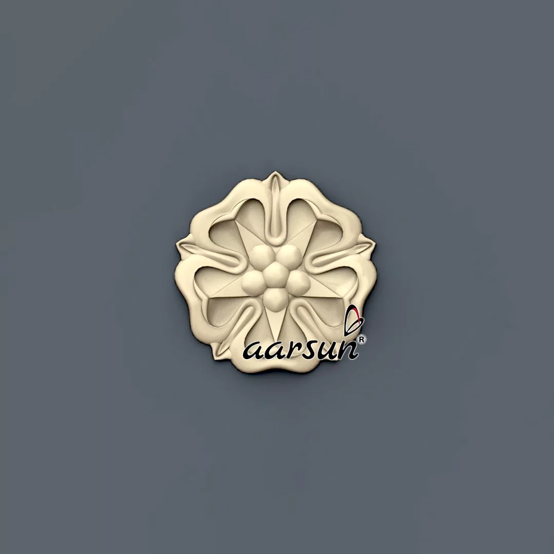 3D Carved Wood Rosette 