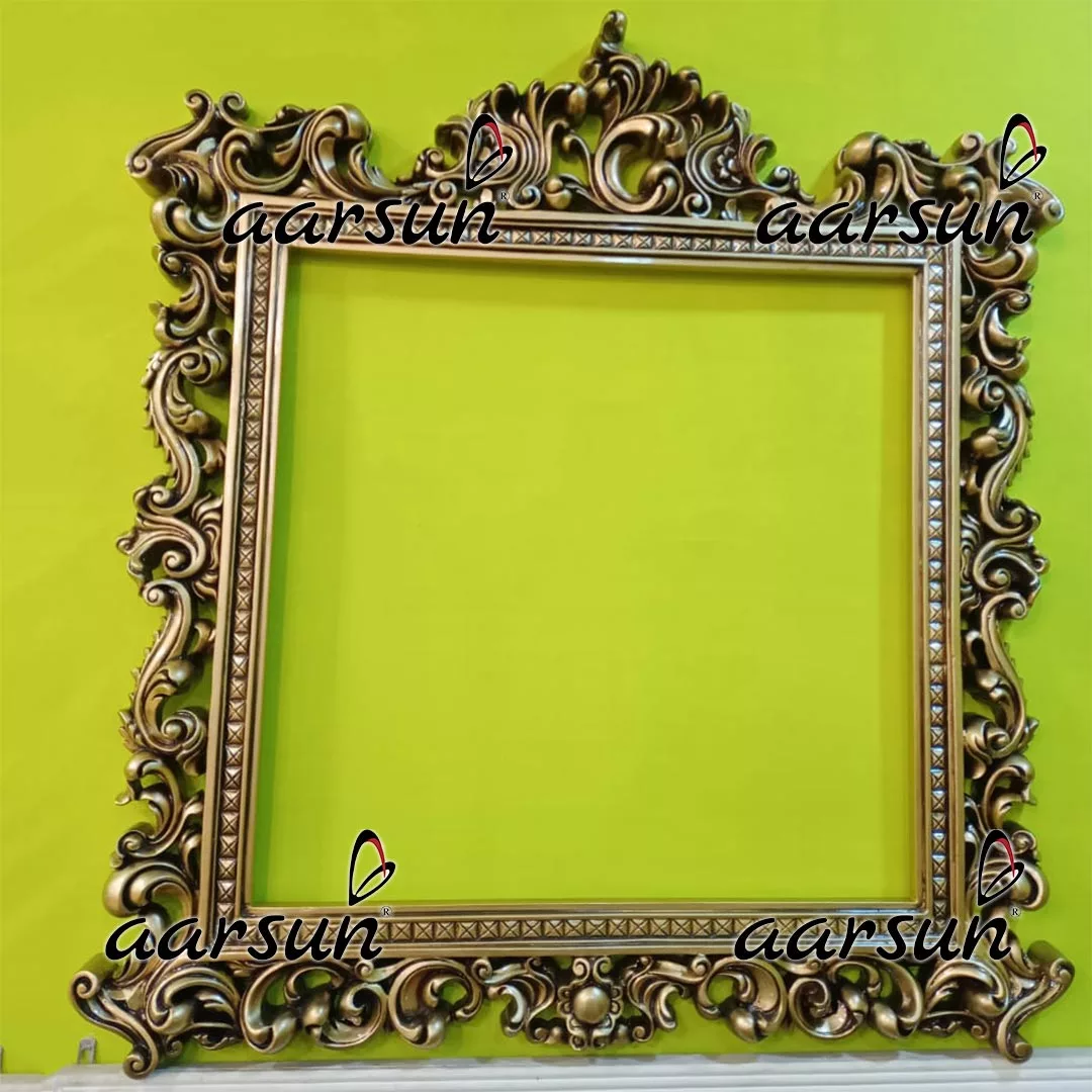 Handcrafted Antique Gold Mirror Frame