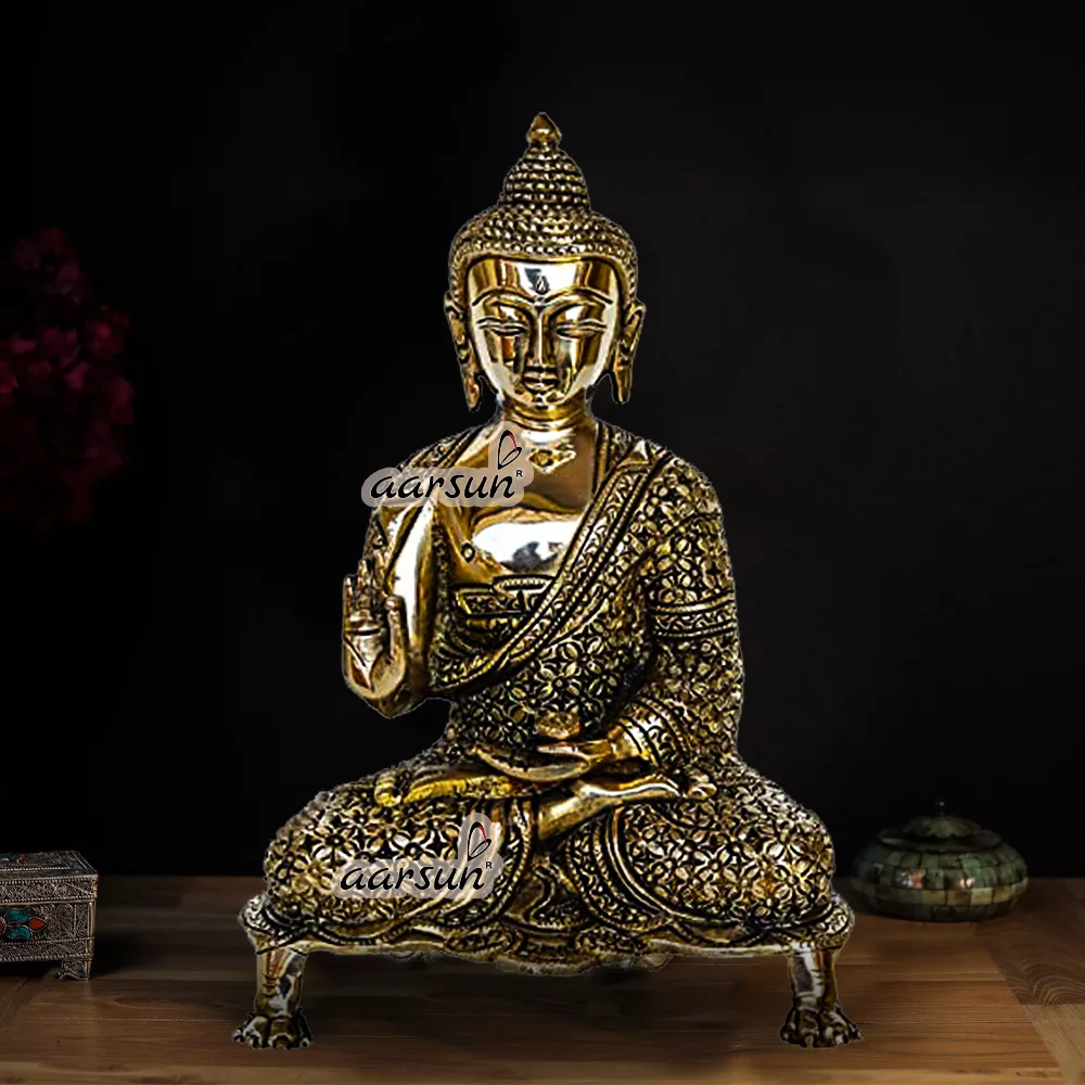 Brass Buddha Statue for Home Decor 