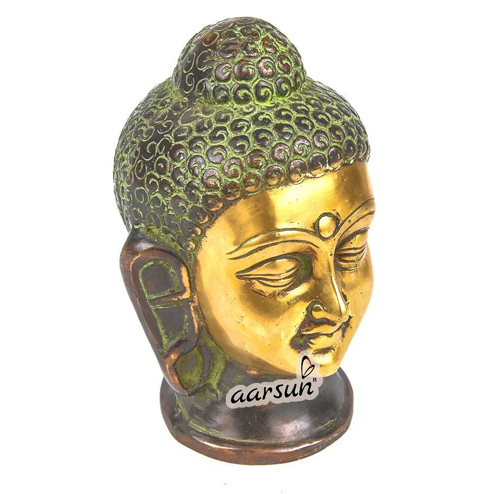 Handcrafted Brass Lord Buddha Head Statue