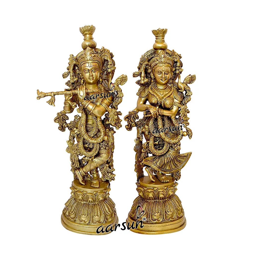 Brass Radha Krishna Statue 