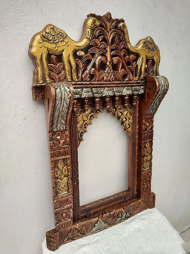 Designer Camel Carved Jharokha Frame -