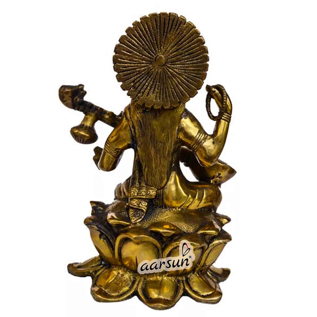 Handcrafted Devi Saraswati Brass Statue