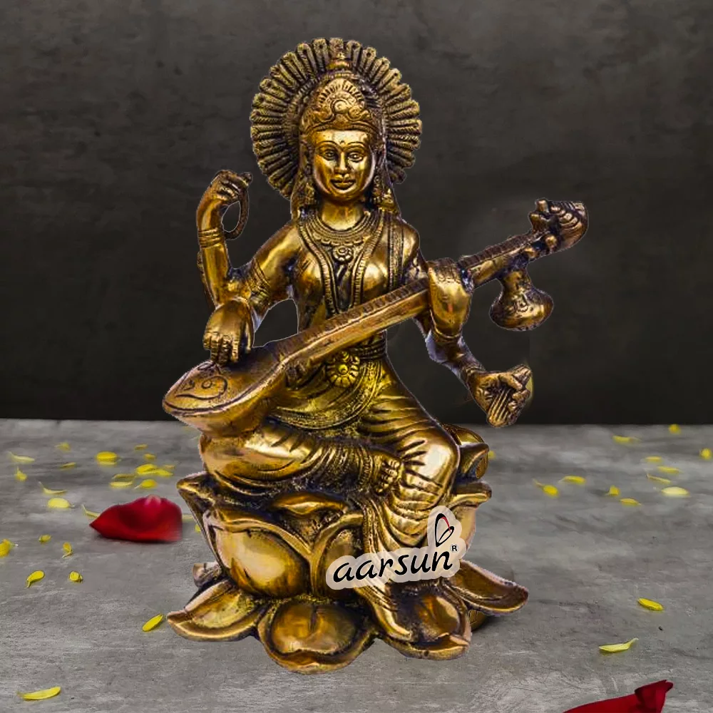 Devi Saraswati Brass Statue 