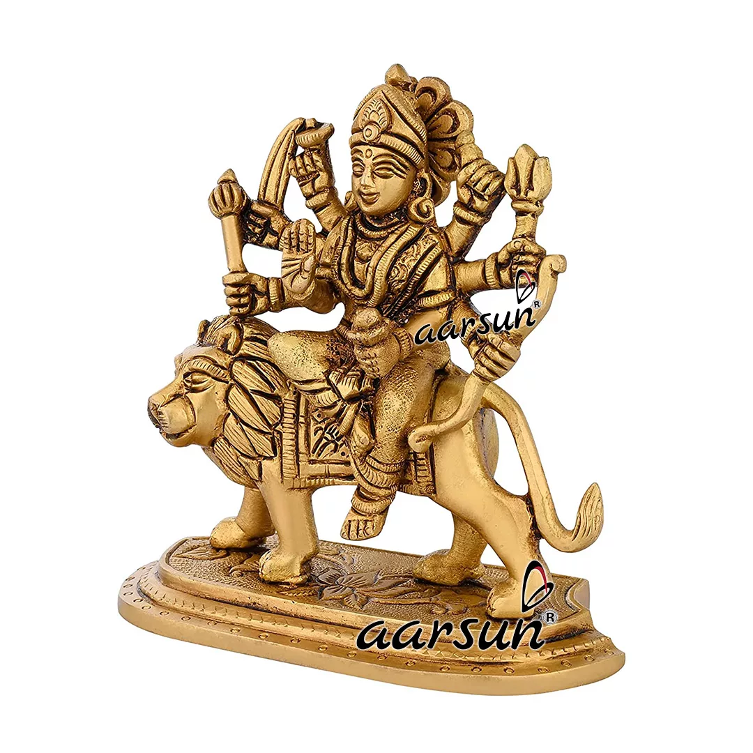 Handcrafted Durga Sherawali Mata Brass Statue
