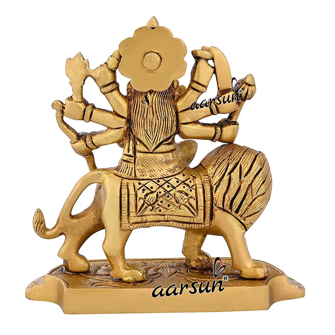 Handcrafted Durga Sherawali Mata Brass Statue