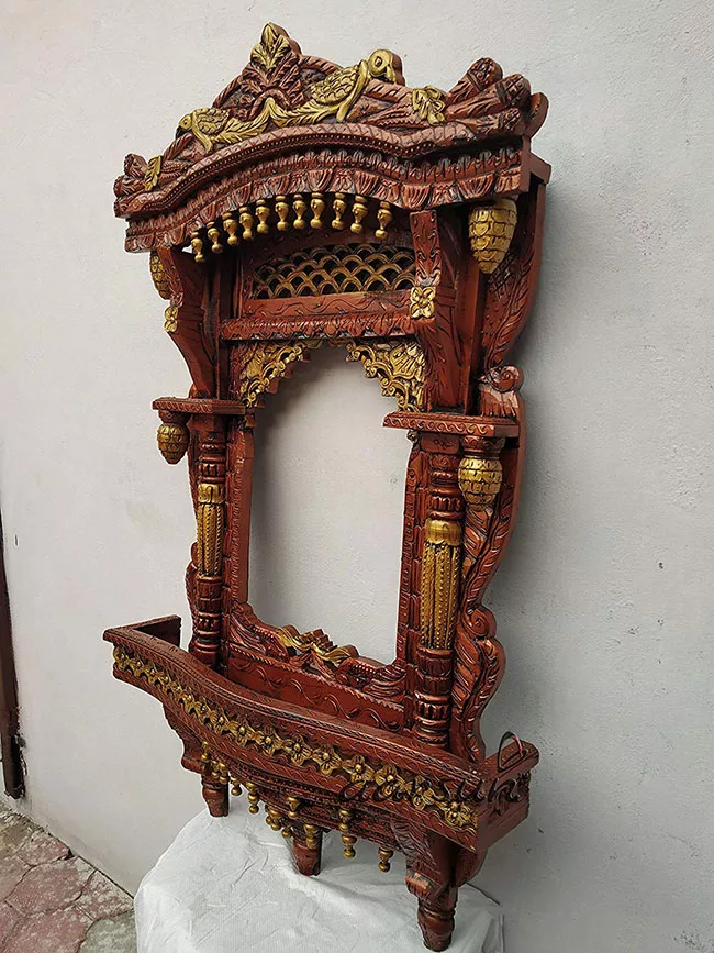 Designer Hand-Carved Dual Polish Jharokha –