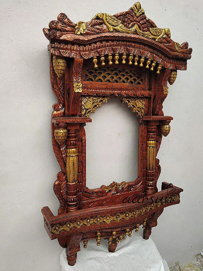 Designer Hand-Carved Dual Polish Jharokha –