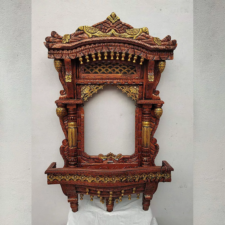 Hand-Carved Dual Polish Jharokha - 