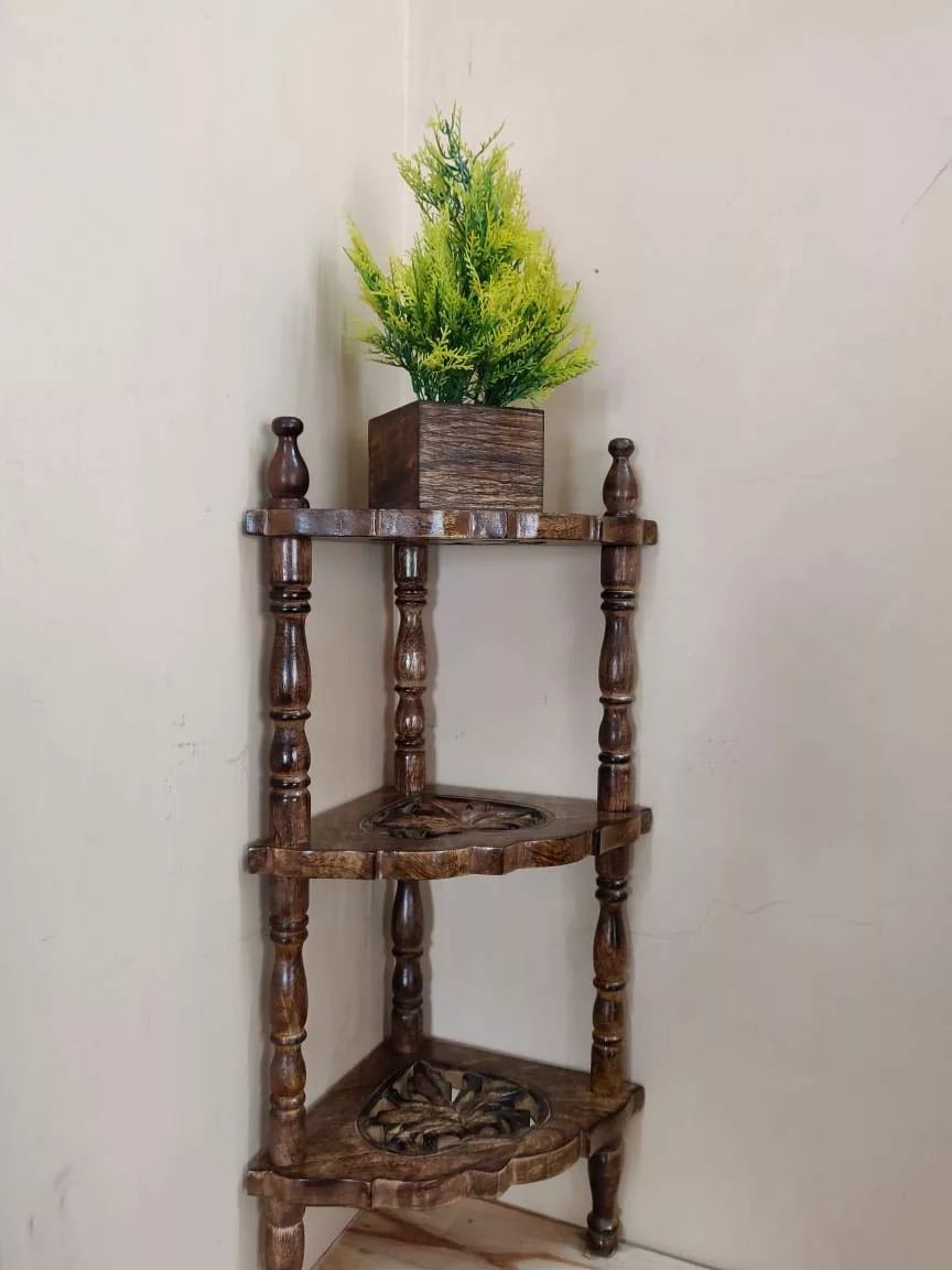 Designer Handmade Wooden Corner Stand