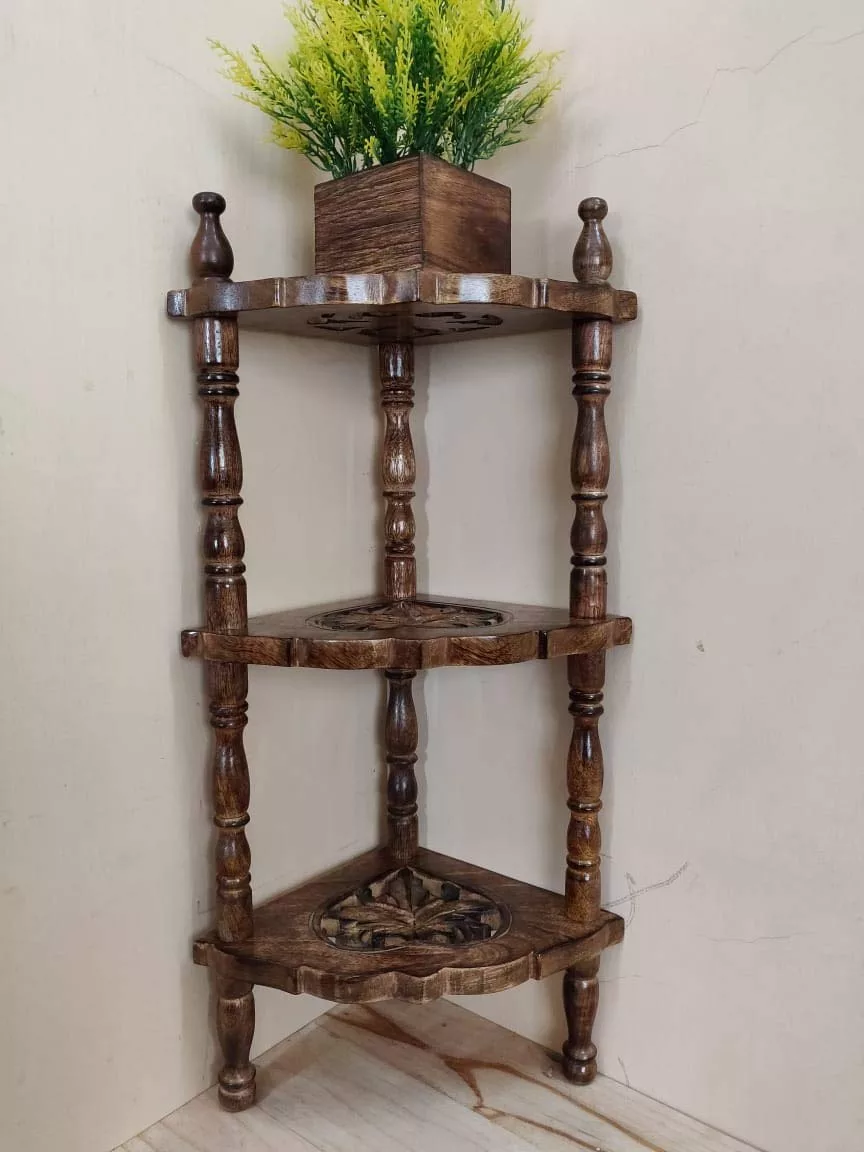 Designer Handmade Wooden Corner Stand