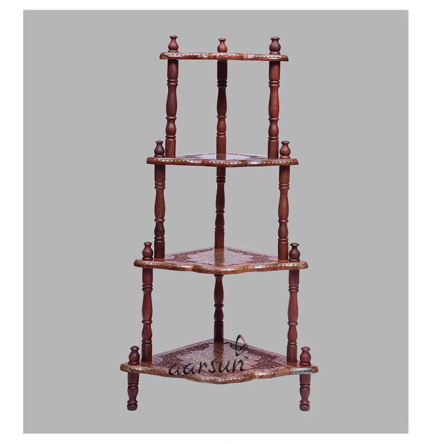 Handmade Wooden Corner Stand 