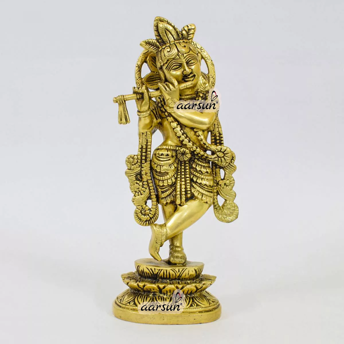 Handcrafted Krishna Idol in Brass
