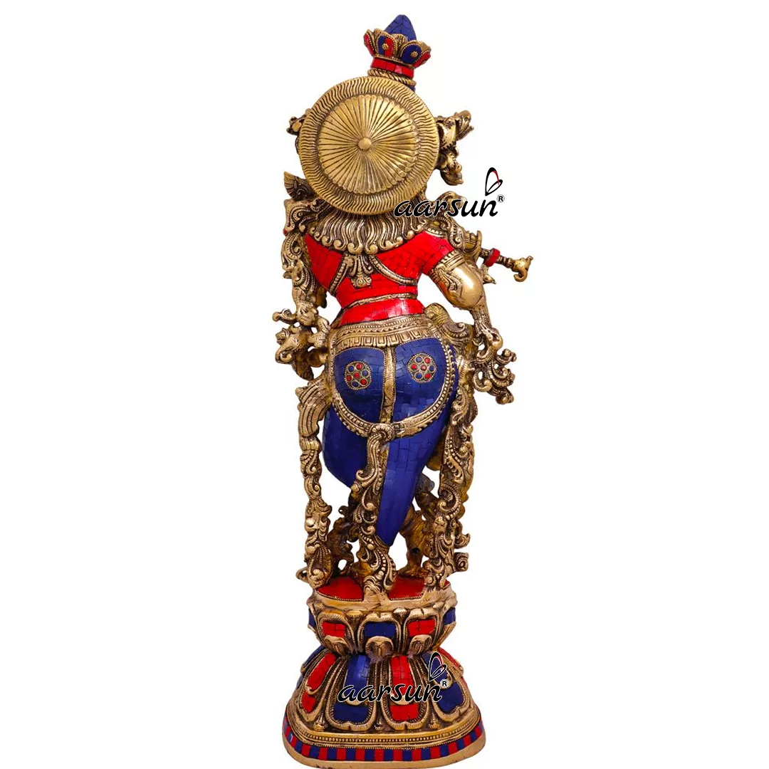 Designer Lord Krishna Brass Statue