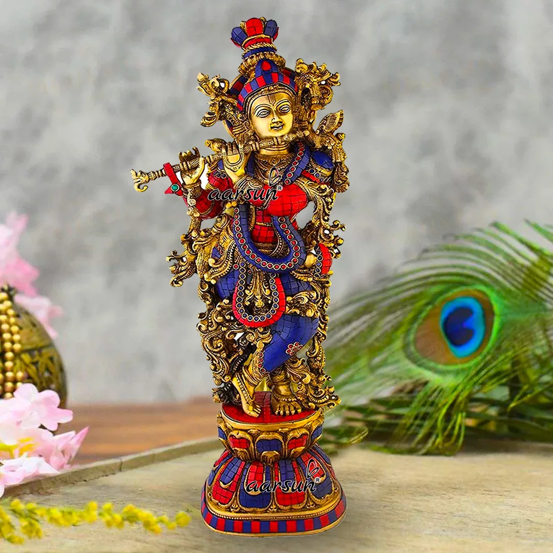 Lord Krishna Brass Statue 
