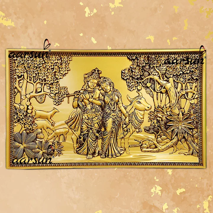 Mesmerizing 3D Wooden Radha Krishna Ji Wall Art 