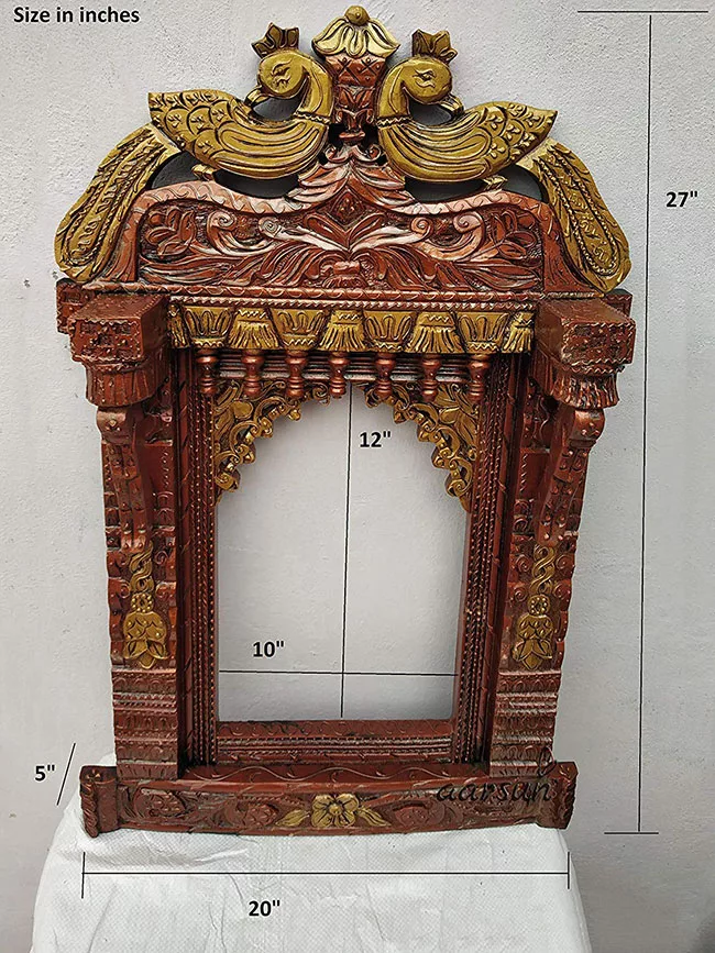 Handcrafted Peacock Carving Jharokha –