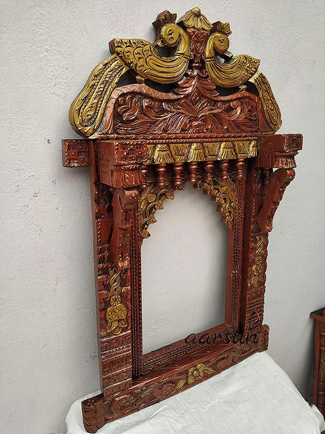 Handcrafted Peacock Carving Jharokha –