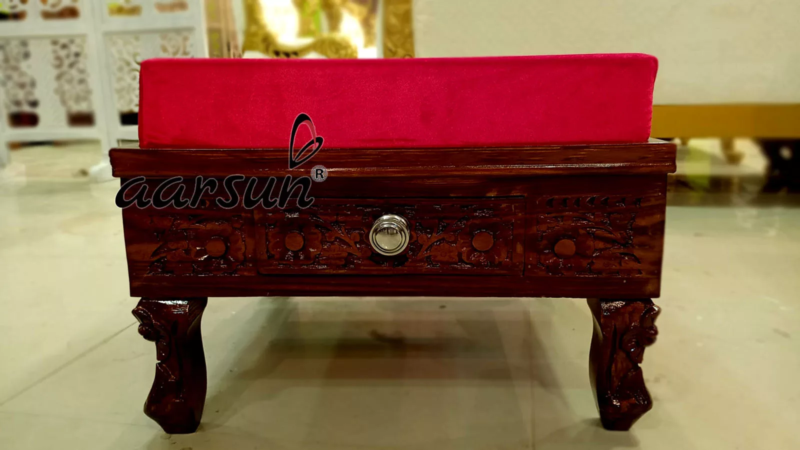 Royal Pooja Wooden Chowki | Coffee Stool