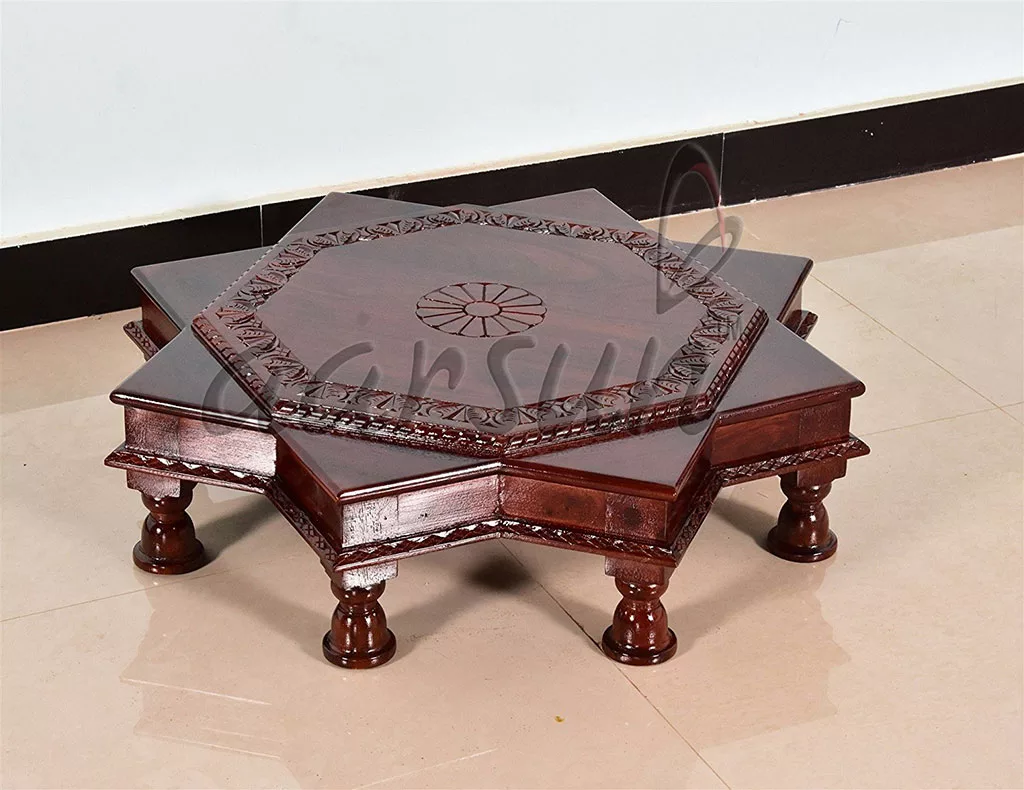 Handcrafted Star Shape Pooja Chowki