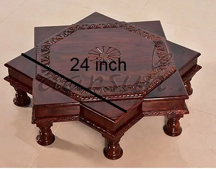 Handcrafted Star Shape Pooja Chowki