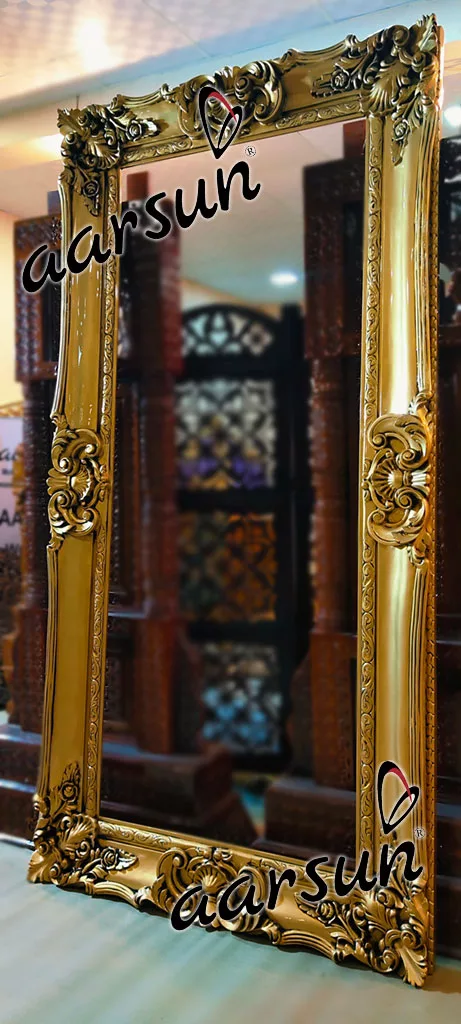 Designer Victorian Mirror Frame in Royal Gold Finish
