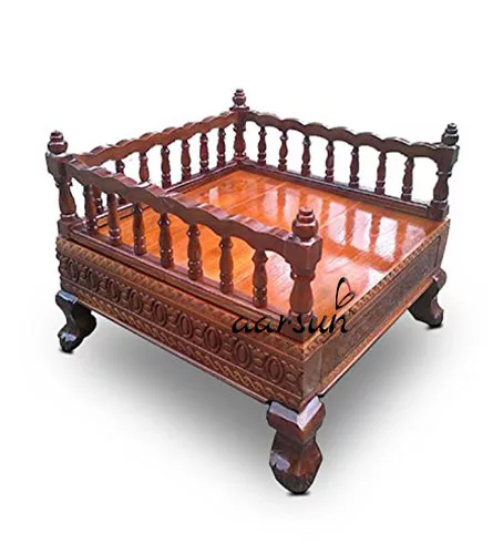 Wooden Handcrafted Puja Chowki 