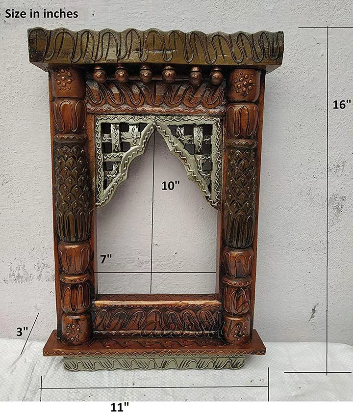 Handcrafted Wooden Jharokha Frame –